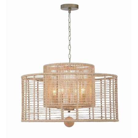 Crystorama Jayna 4 Light Burnished Silver Chandelier JAY-A5004-BS